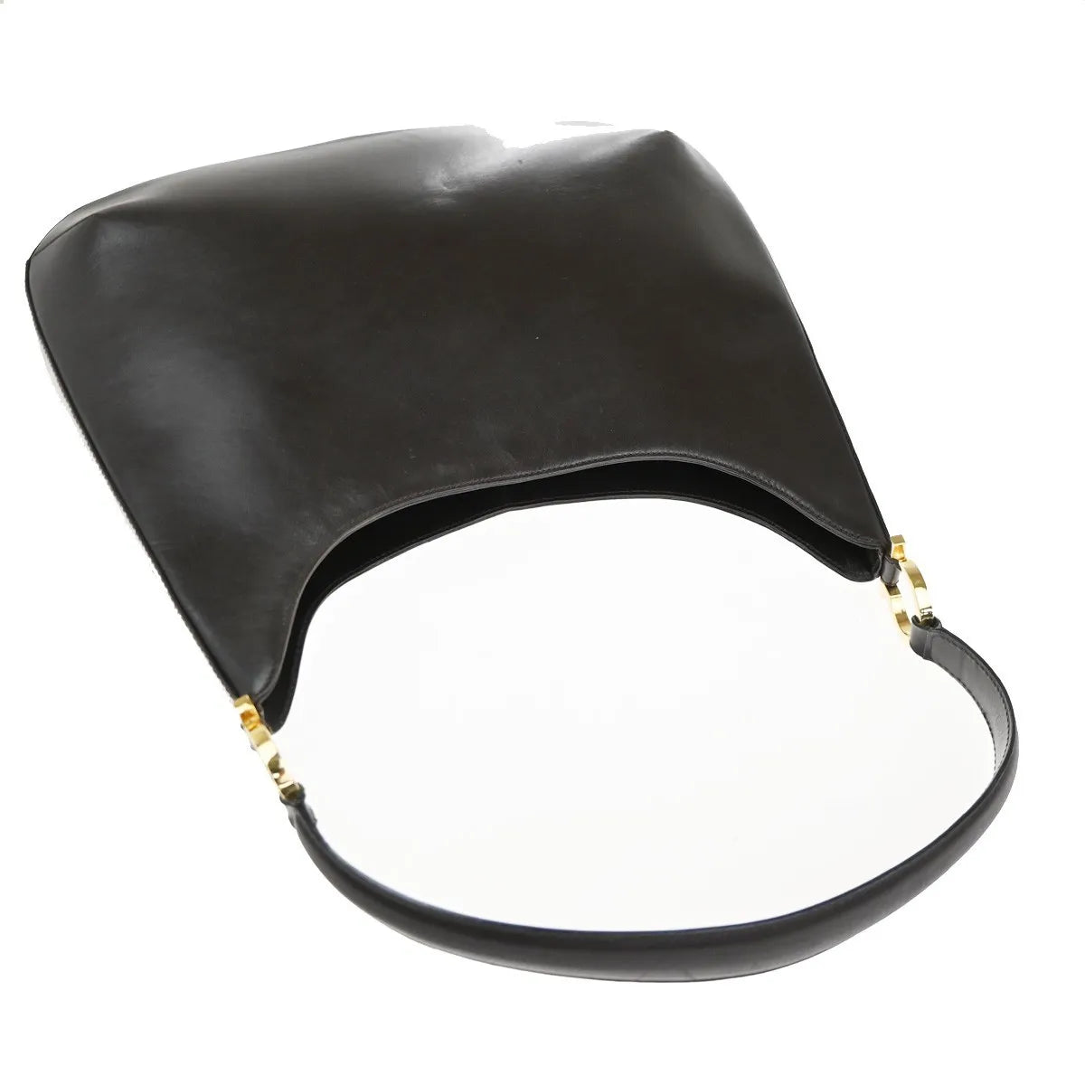 Salvatore Ferragamo Gancini Leather, Brown, Leather, Shoulder Bag