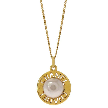 Chanel CC Chain Metal with Faux Pearls, Gold, Gold Plated, Necklace