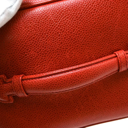 Chanel Vintage Timeless Cosmetic Case Caviar, Red, Leather, Handbag
