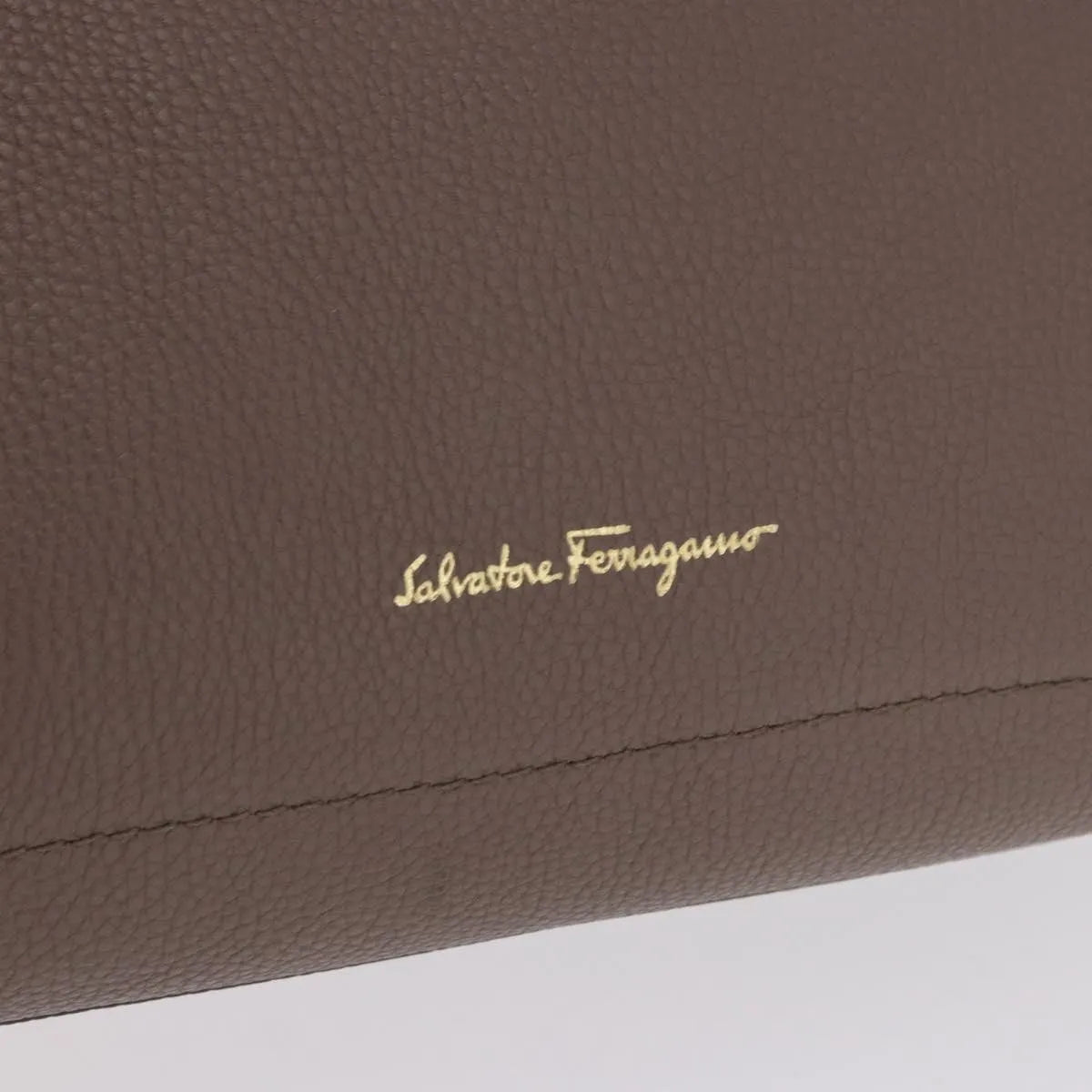 Salvatore Ferragamo Amy Tote Pebbled Leather, Beige, Leather, Tote Bag