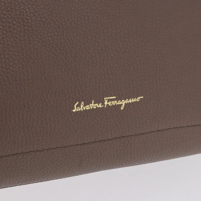 Salvatore Ferragamo Amy Tote Pebbled Leather, Beige, Leather, Tote Bag