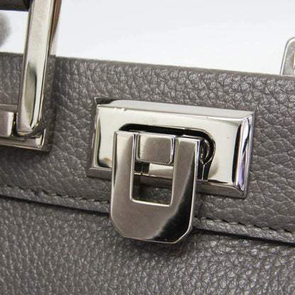 Gucci Zumi Top Handle Leather, Gray, Leather, Handbag