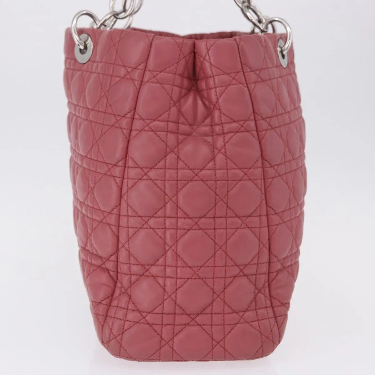 Christian Dior Soft Chain Tote Cannage Quilt Lambskin, Pink, Leather, Handbag