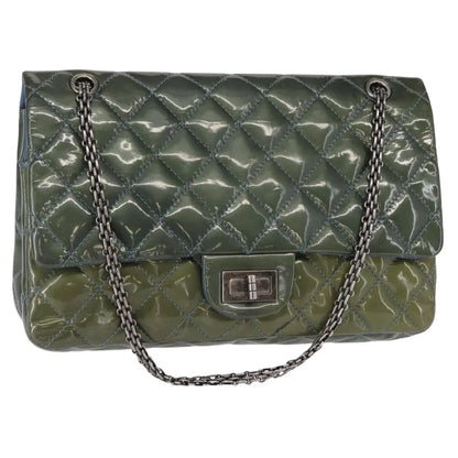 Chanel Reissue 2.55 Flap Quilted Patent, Green, Metal, Shoulder Bag