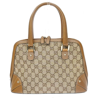 Gucci Vintage Boston Bag Monogram Canvas, Brown, Canvas, Handbag