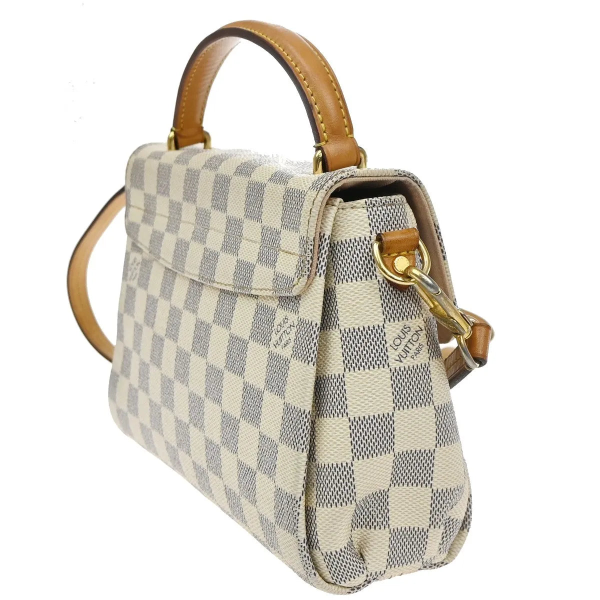 Louis Vuitton Croisette Damier, White, Canvas, Handbag