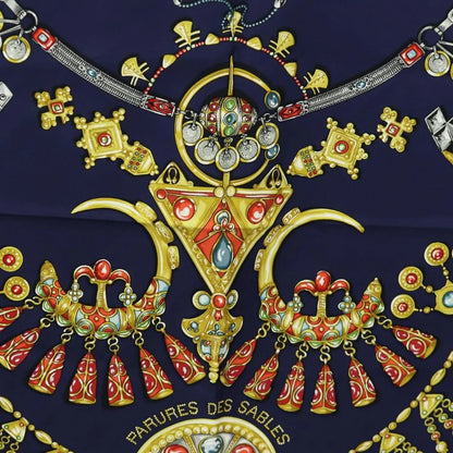 Hermes Carré 90 Silk multicolor, Navy, Silk, Scarf