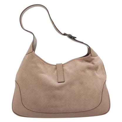 Gucci Jackie O Suede, Beige, Suede, Shoulder Bag