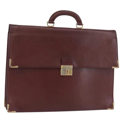 cartier Vintage must de Cartier Leather, Burgundy, Leather, Briefcase
