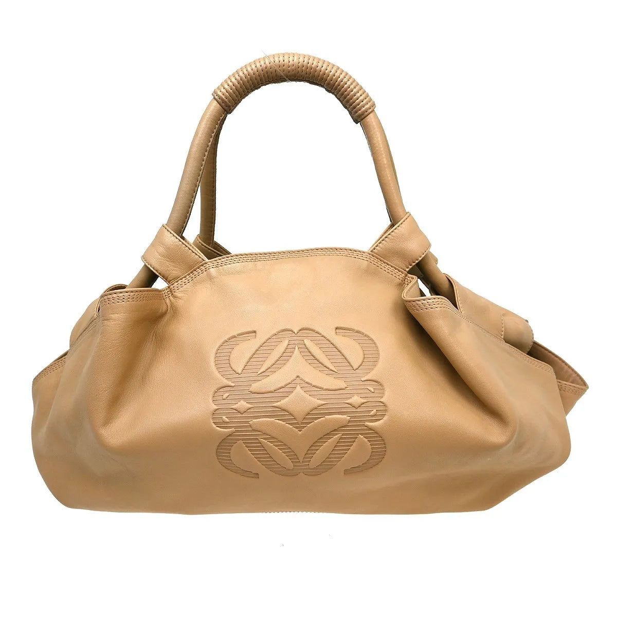 Loewe Anagram Logo Nappa Aire Hand Leather, Beige, Leather, Handbag