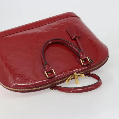 Louis Vuitton Alma Monogram Vernis, Red, Patent Leather, Handbag
