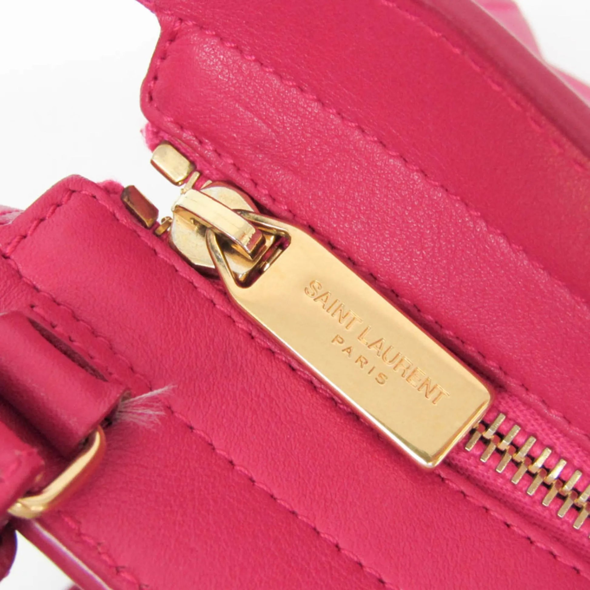 Saint Laurent Classic Y Cabas Leather, Pink, Leather, Handbag