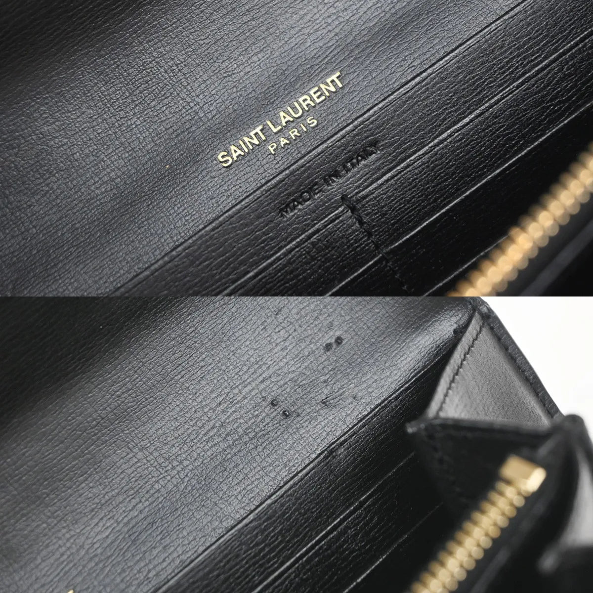 Saint Laurent Bellechasse Flap Leather, Black, Leather, Wallet