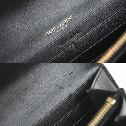 Saint Laurent Bellechasse Flap Leather, Black, Leather, Wallet