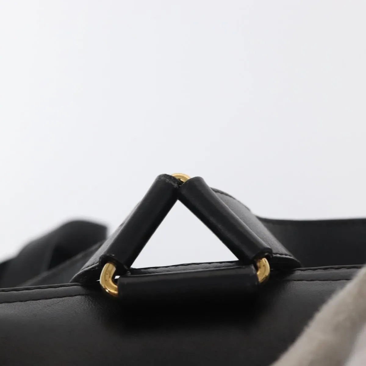 Gucci Vintage Bamboo Leather, Black, Leather, Backpack