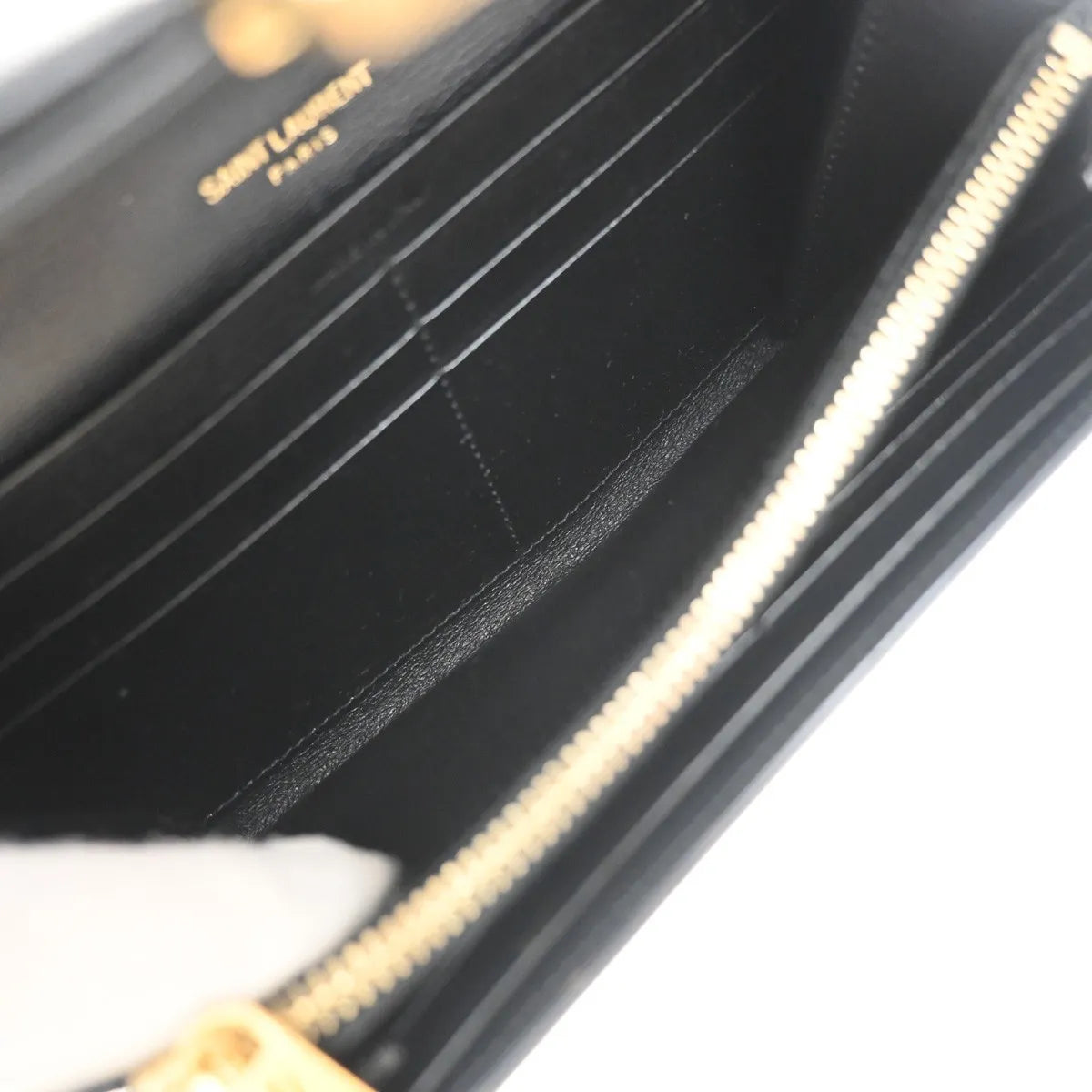 Saint Laurent Bellechasse Flap Leather, Black, Leather, Wallet