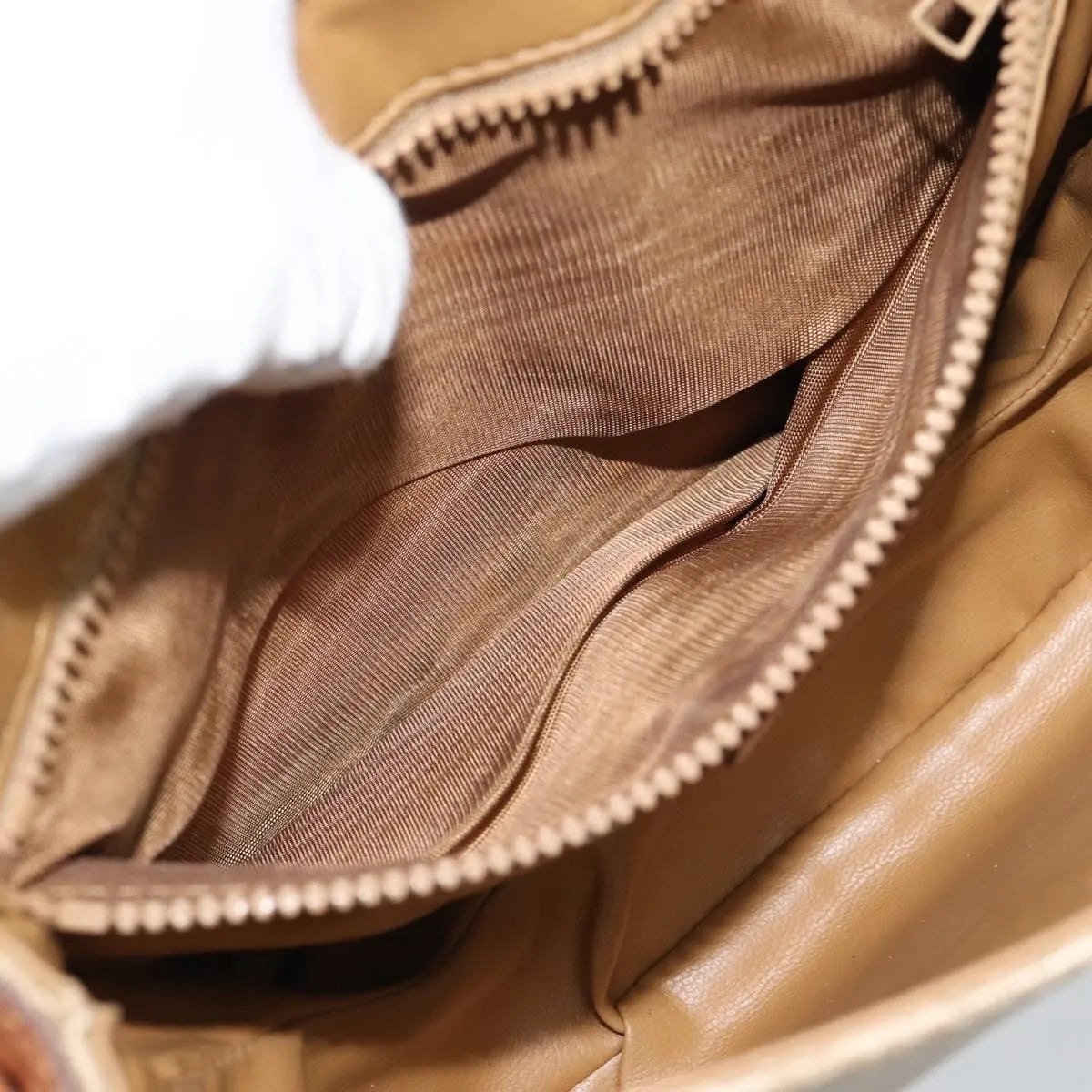 Celine Vintage Macadam Canvas and Leather, Beige, Canvas, Shoulder Bag