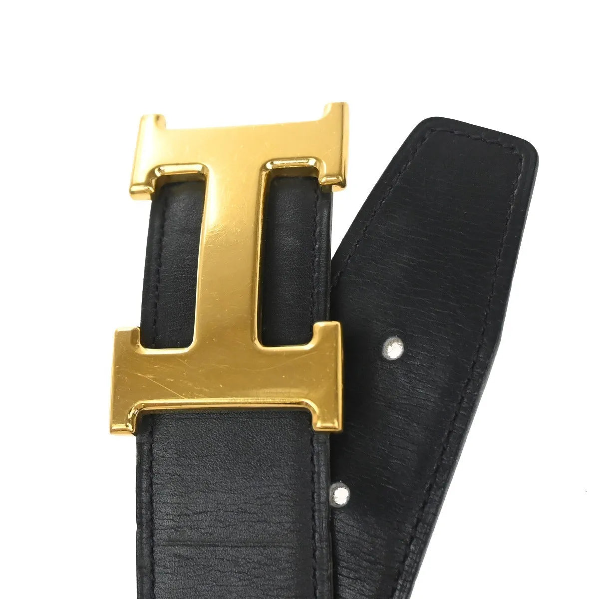 Hermes Constance Reversible Belt Leather, Black, Leather, Belt