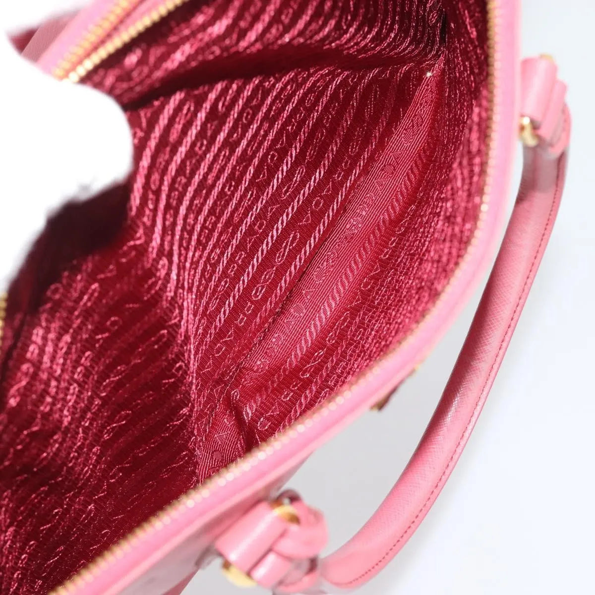 Prada Galleria Double Zip Tote Saffiano Leather, Pink, Leather, Handbag