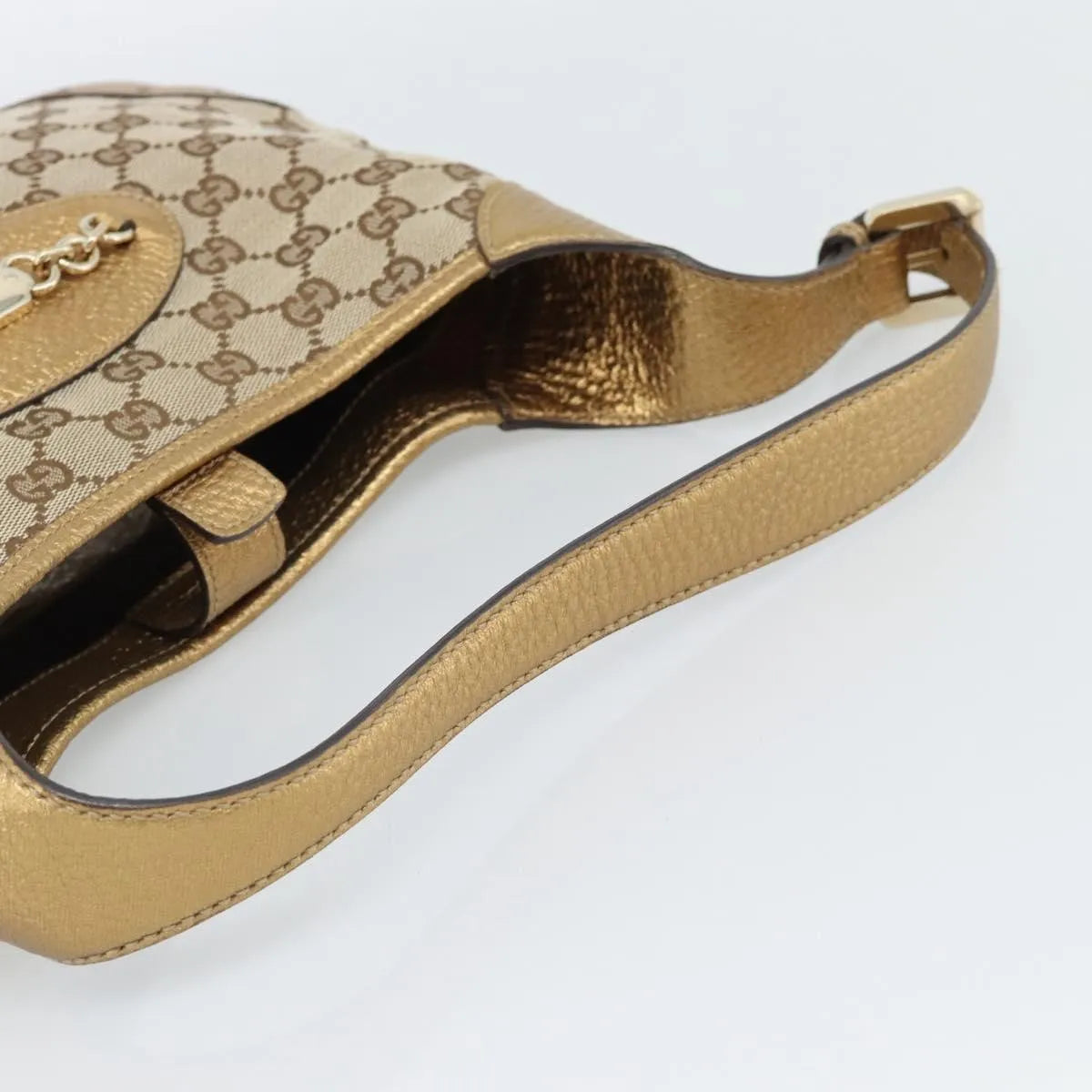 Gucci Vintage Jackie O Chain Hobo GG Canvas, Beige, Canvas, Handbag