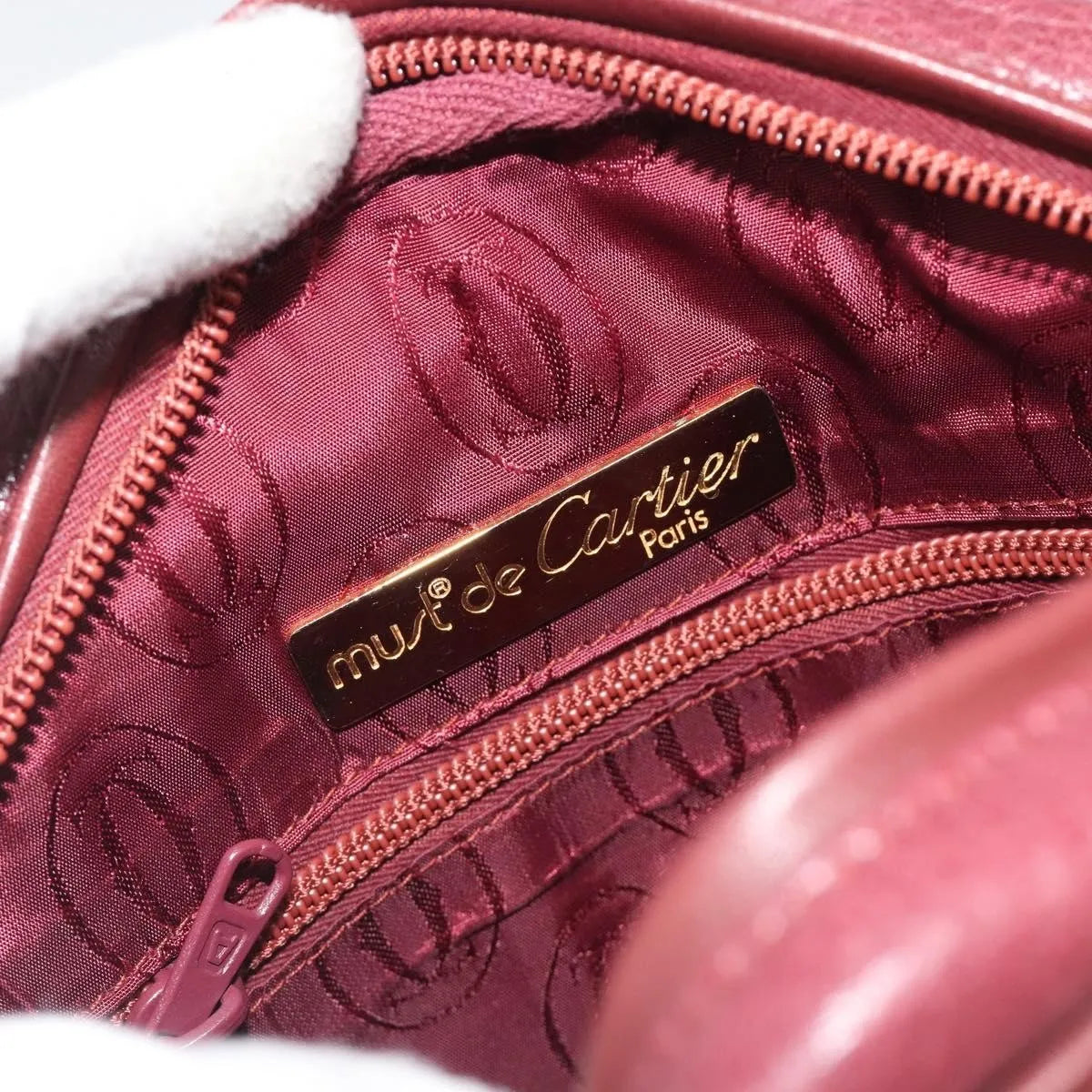 Cartier Tasseled Must de Cartier Leather, Burgundy, Leather, Shoulder Bag