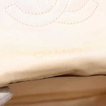 Chanel Vintage Round Flap Satin, Beige, Satin, Shoulder Bag