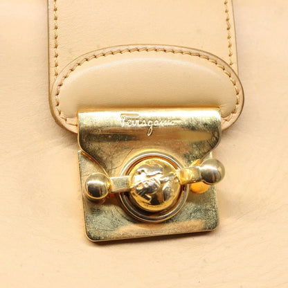 Salvatore Ferragamo Vintage Leather, Beige, Leather, Shoulder Bag