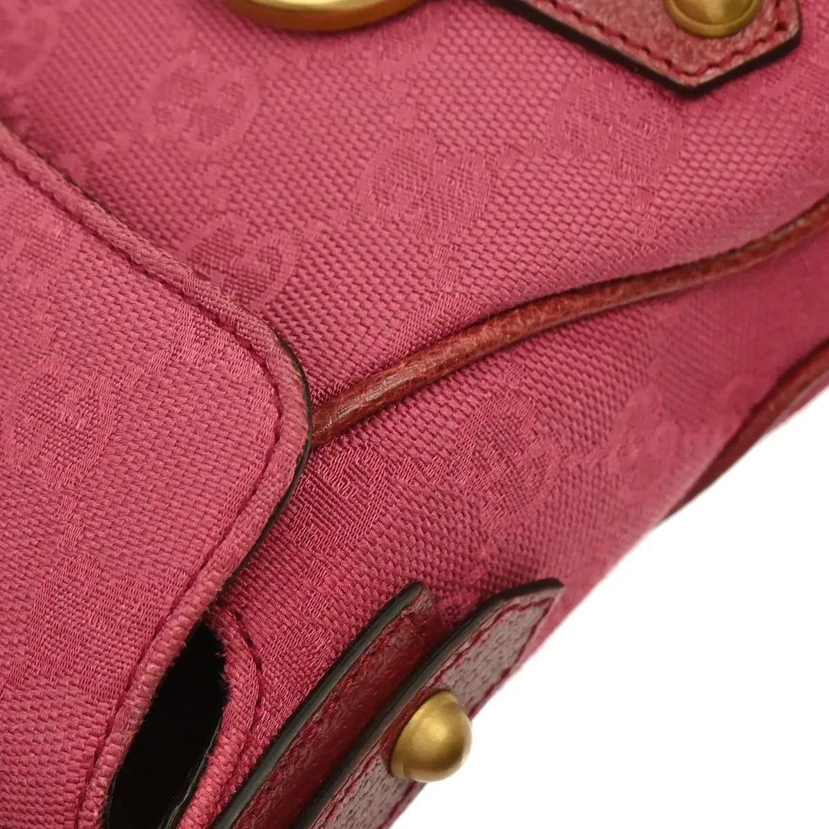 Gucci Horsebit Web Flap GG Canvas and white leather, Pink, Canvas, Shoulder Bag