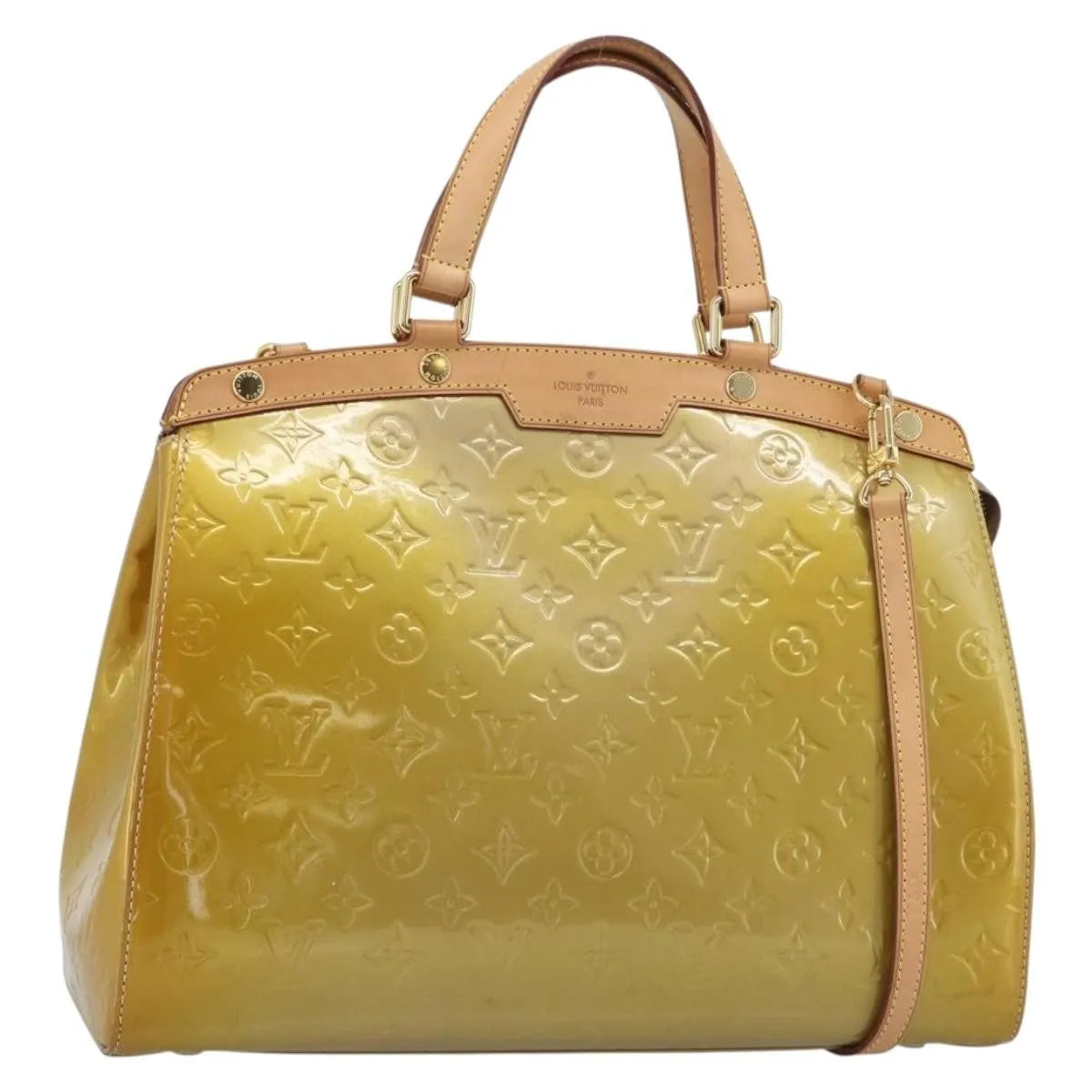 Louis Vuitton Brea Monogram Vernis, Beige, Patent Leather, Handbag