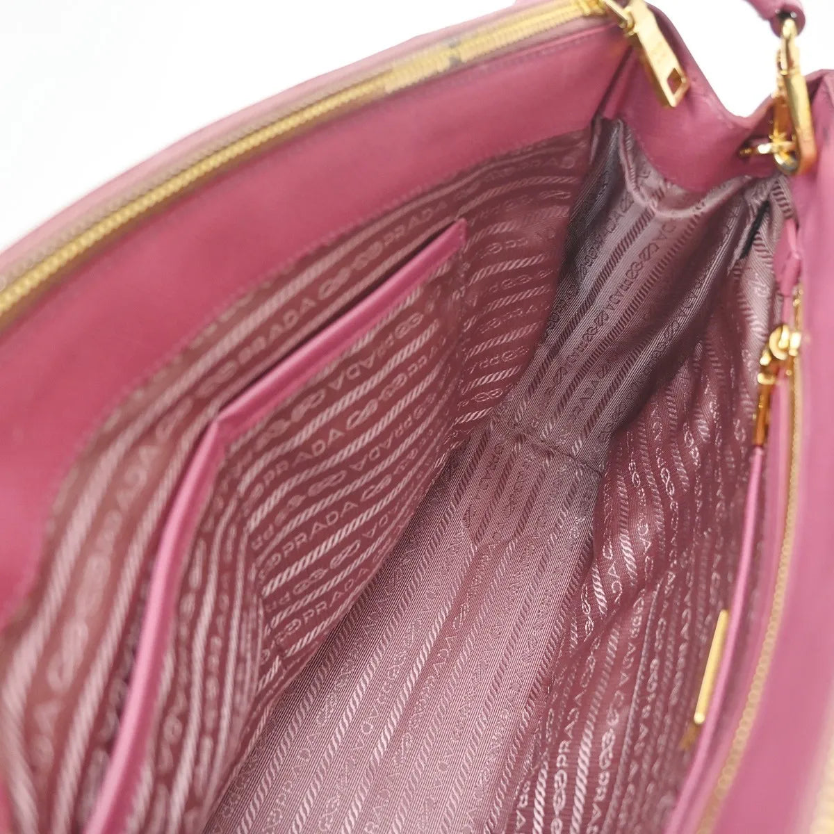 Prada Double Zip Lux Tote Saffiano Leather, Pink, Leather, Handbag