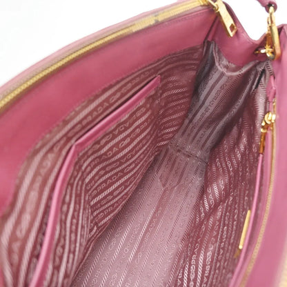 Prada Double Zip Lux Tote Saffiano Leather, Pink, Leather, Handbag