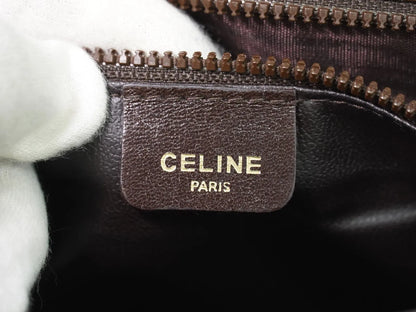 Celine Vintage Macadam Canvas and Leather, Beige, Canvas, Shoulder Bag