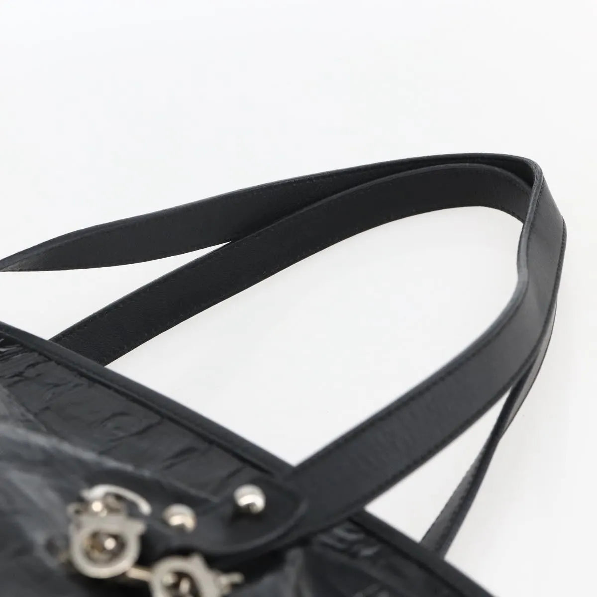 Salvatore Ferragamo Vintage Patent Leather, Black, Patent Leather, Tote Bag
