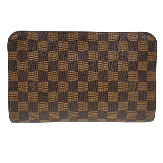 Louis Vuitton Pochette Saint Louis Damier, Brown, Canvas, Clutch