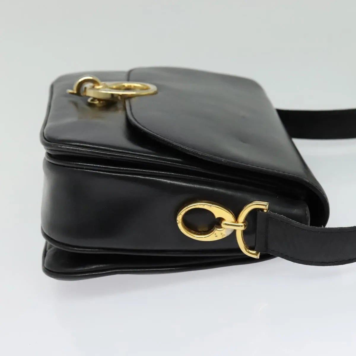 Celine Vintage Leather, Black, Leather, Shoulder Bag
