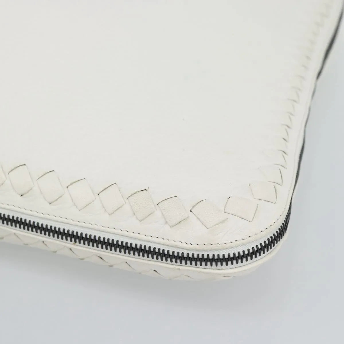 Bottega Veneta Belted Tote Intrecciato Nappa, White, Leather, Tote Bag