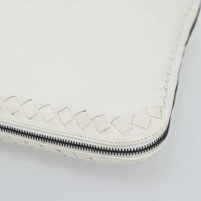 Bottega Veneta Belted Tote Intrecciato Nappa, White, Leather, Tote Bag
