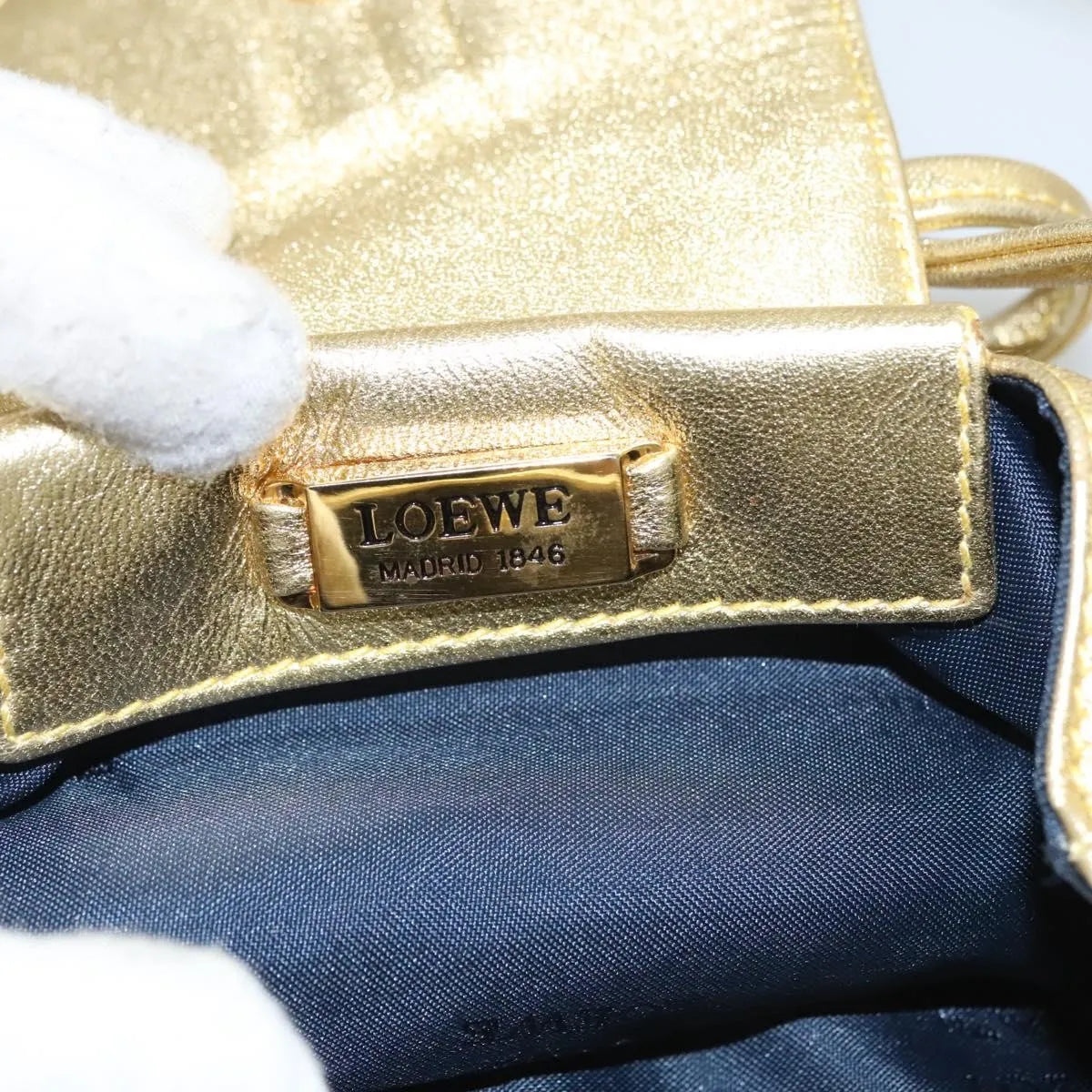 Loewe Vintage Leather, Gold, Leather, Shoulder Bag