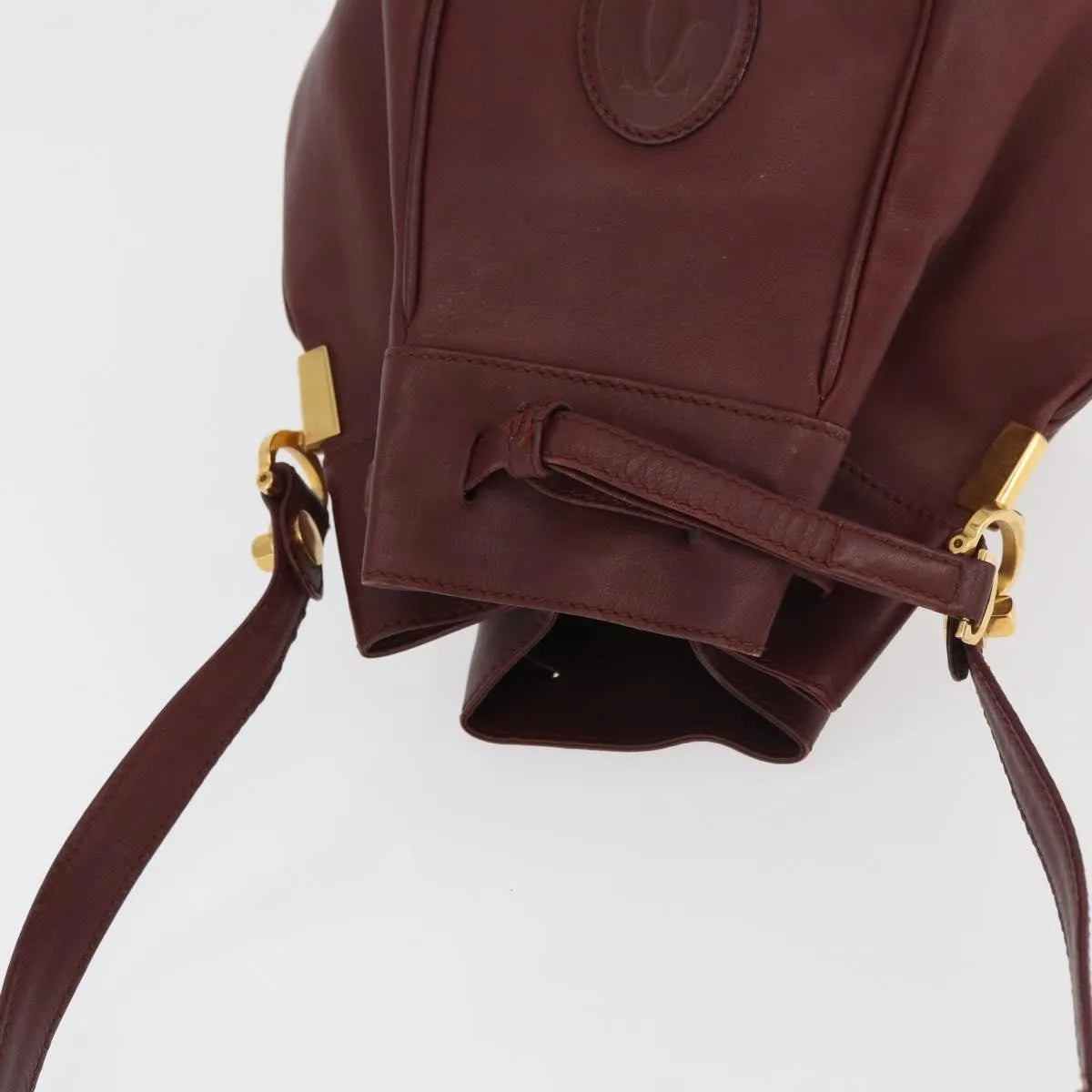 cartier Must de cartier Leather, Burgundy, Leather, Shoulder Bag