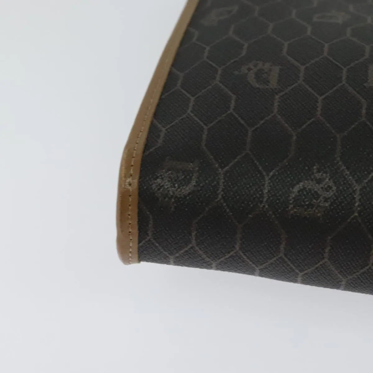 Christian Dior Vintage Honeycomb chain Canvas, Black, Canvas, Shoulder Bag