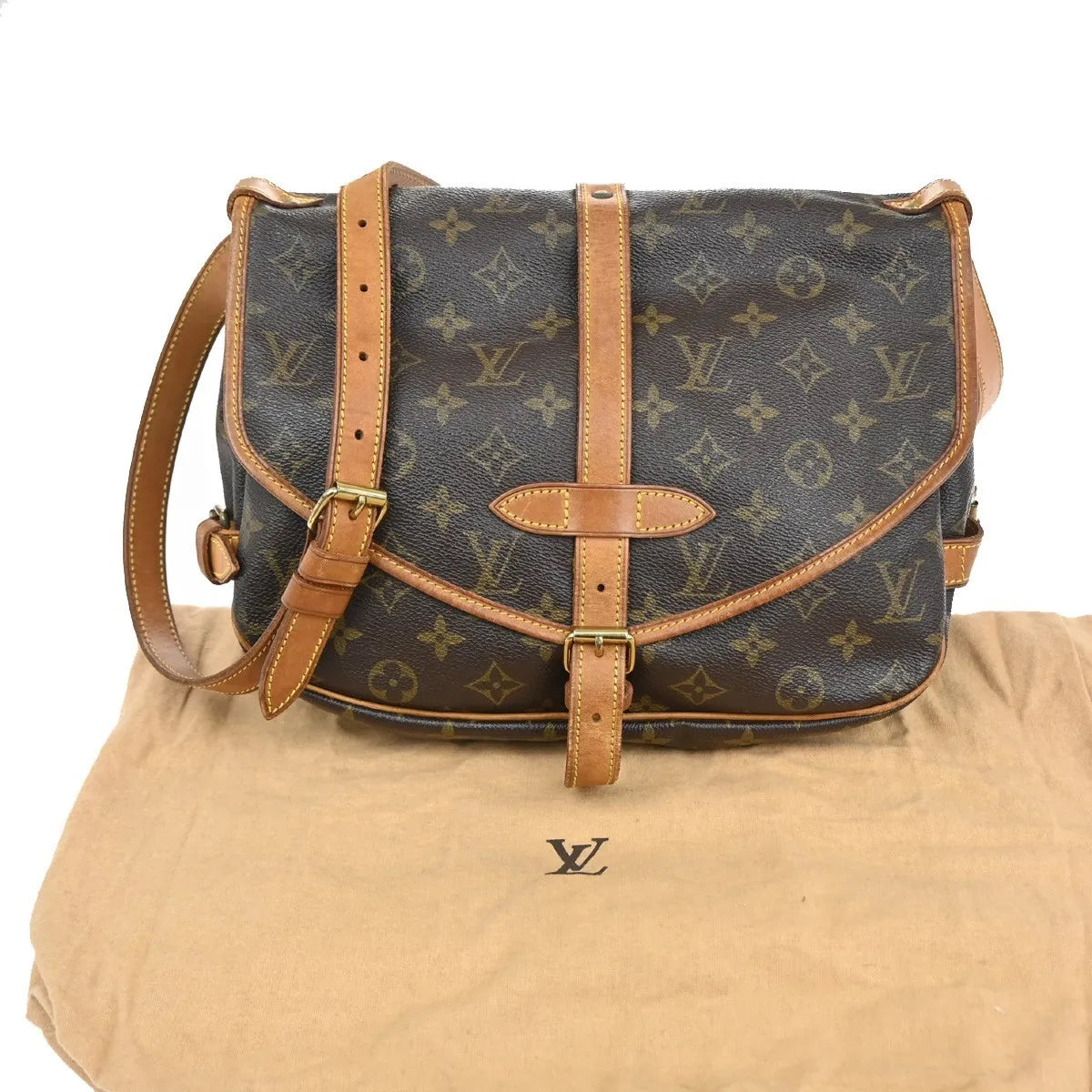 Louis Vuitton Saumur Monogram Canvas, Brown, Canvas, Shoulder Bag