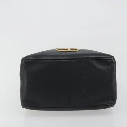 Christian Dior Vintage CD Logo Tote Leather, Black, Leather, Handbag