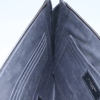 Saint Laurent Zip Pocket Leather, Black, Leather, Clutch