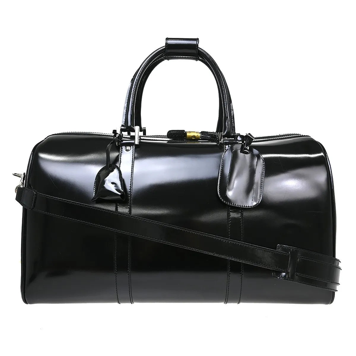 Gucci Travel GG Nylon, Black, Leather, Handbag