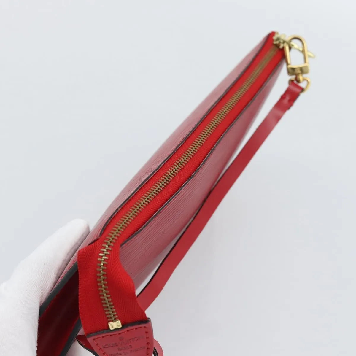 Louis Vuitton Pochette Accessoires Epi, Red, Leather, Clutch