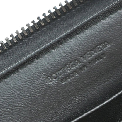Bottega Veneta Intrecciato Long Zip Leather, Black, Leather, Wallet