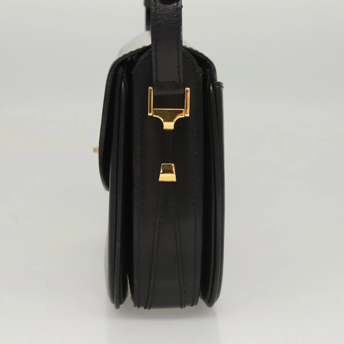 Bally Vintage Leather, Black, Leather, Shoulder Bag