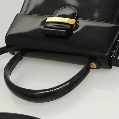 Salvatore Ferragamo Vintage Patent leather, Black, Patent Leather, Handbag
