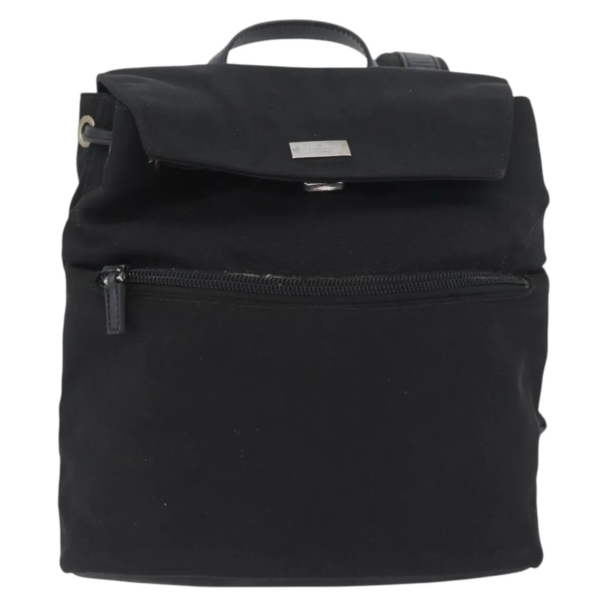 Gucci Vintage Flap Nylon, Black, Nylon, Backpack
