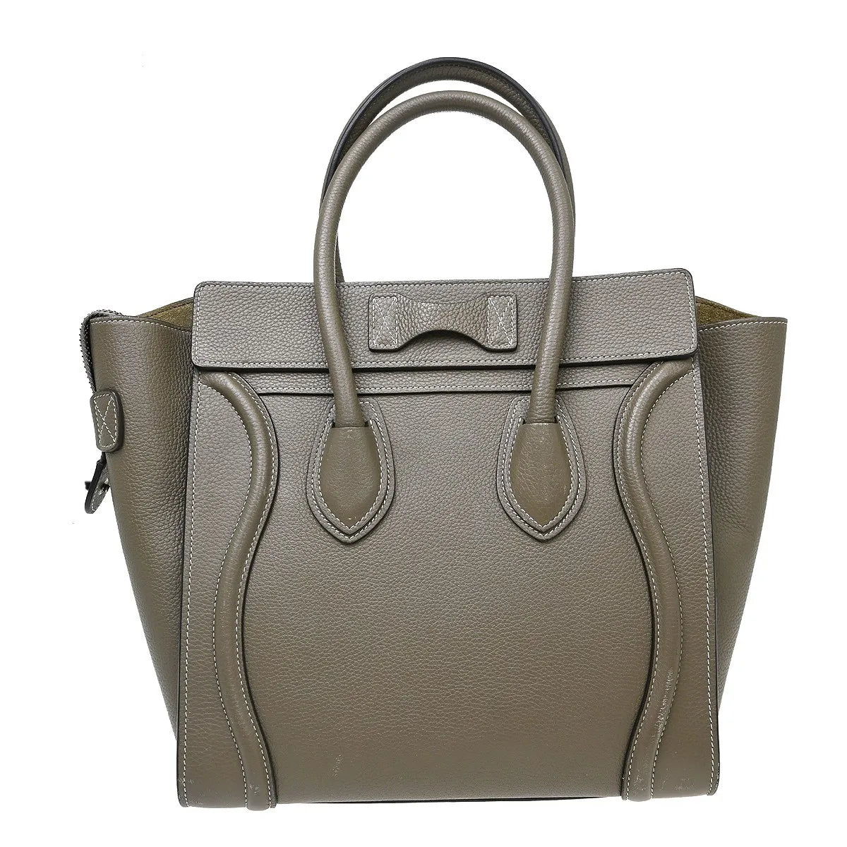 Celine Luggage Grainy Leather, Gray, Leather, Tote Bag